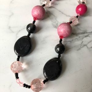 Black and Pink beaded necklace
